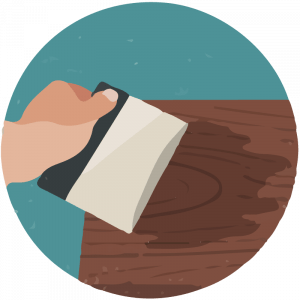 Špaklom ili strugačem očistite dasku.