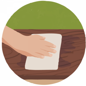 Koristite čistu, meku krpu kako bi naneli ulje / pastu na dasku