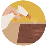 Poprskajte dasku sa mešavinom sirćeta.